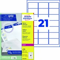 Avery Zweckform Adressetikett ultragrip 63,5 x 38,1 mm (B x H)