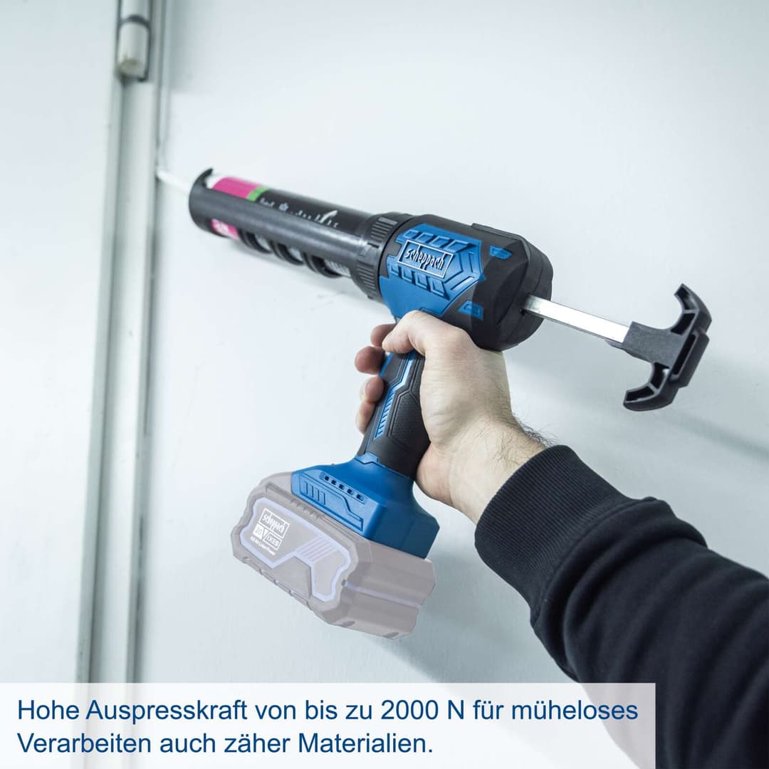 Akku-Kartuschenpistole C-SEG310-X Scheppach - 20V | 0,75-3,58mm/s Vorschubgeschwindigkeit | LED
