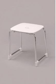 Badehocker mit ABS Sitzfläche, bis 160kg, Weiß/Chrom