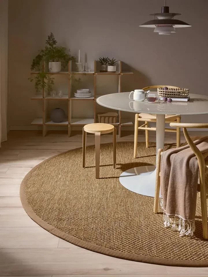 Greta Sisalteppich Ø 150 cm Weiß