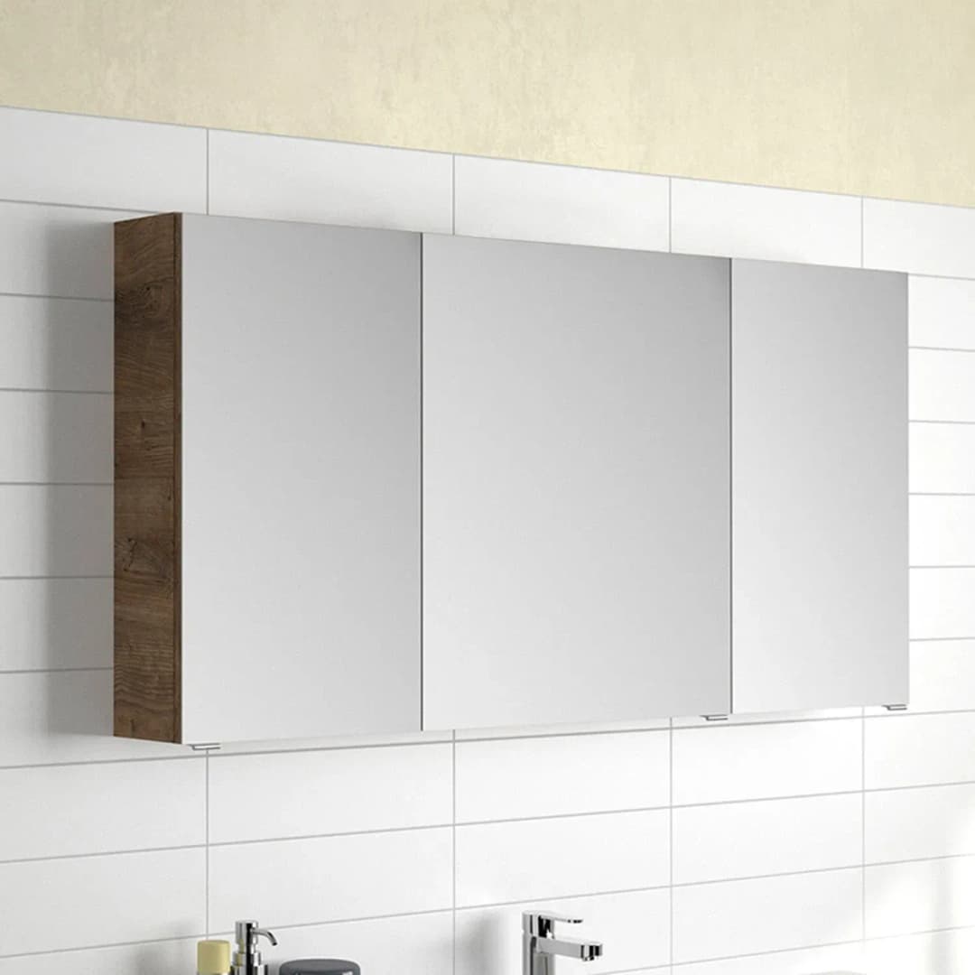 Serie 4010 Spiegelschrank 140 x 70,3 cm, Badmöbel, 4850.691450, eiche ribbeck quer Nachbildung