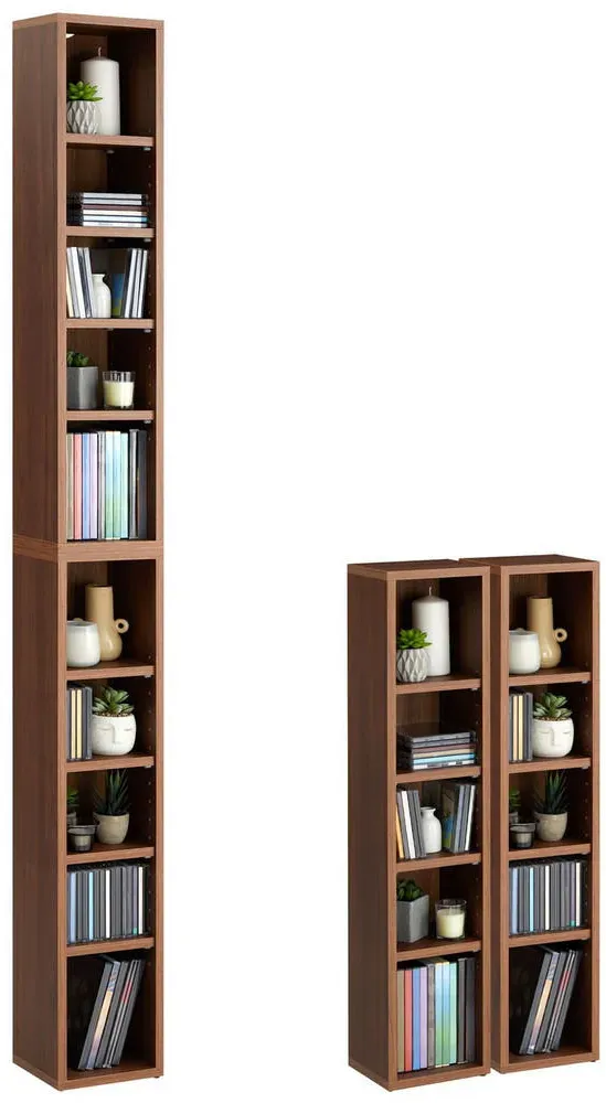 CD-Regal 20 x 17 x 186 cm Nussbaum
