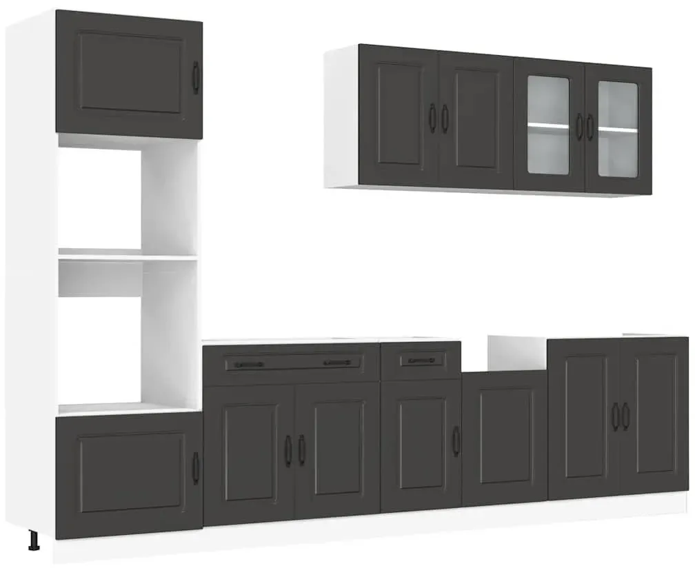 Küchenschrank-Set Kalmar 7-tlg. Schwarz