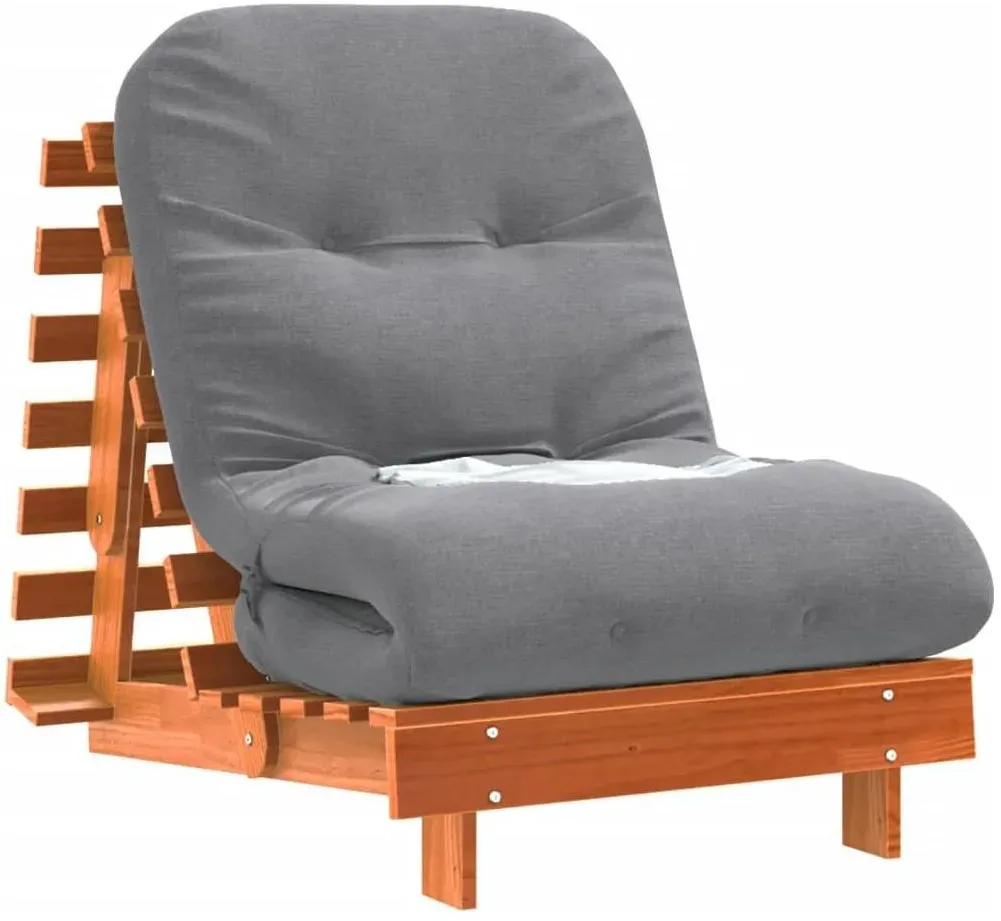 Futon Schlafsofa mit Matratze 2-Sitzer Braun