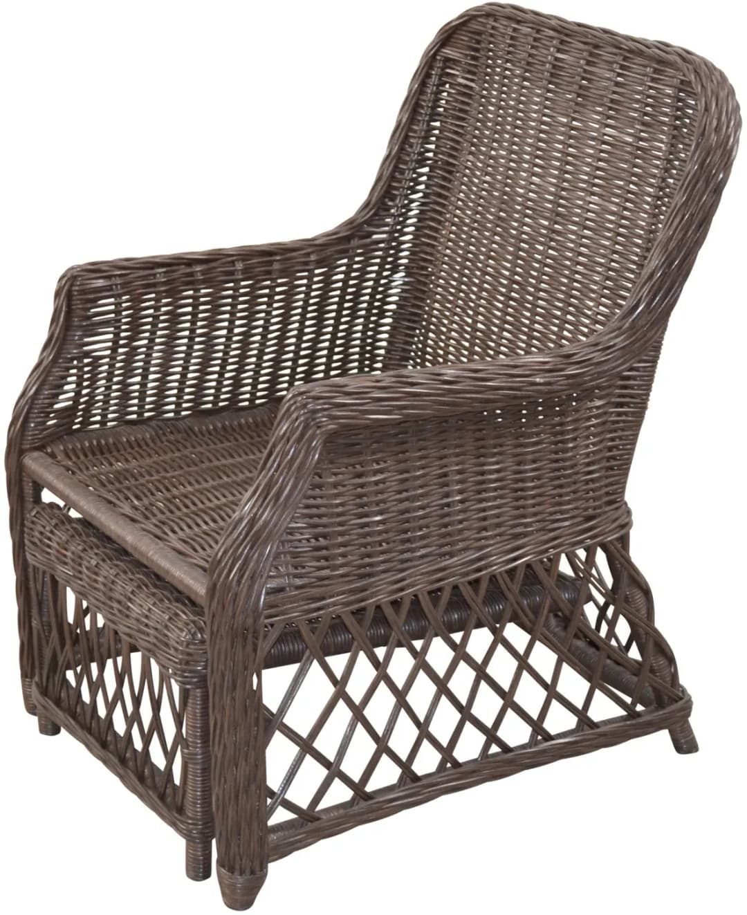 Rattansessel Donald Rattan 67 x 91 x 75 cm Braun mit Hocker