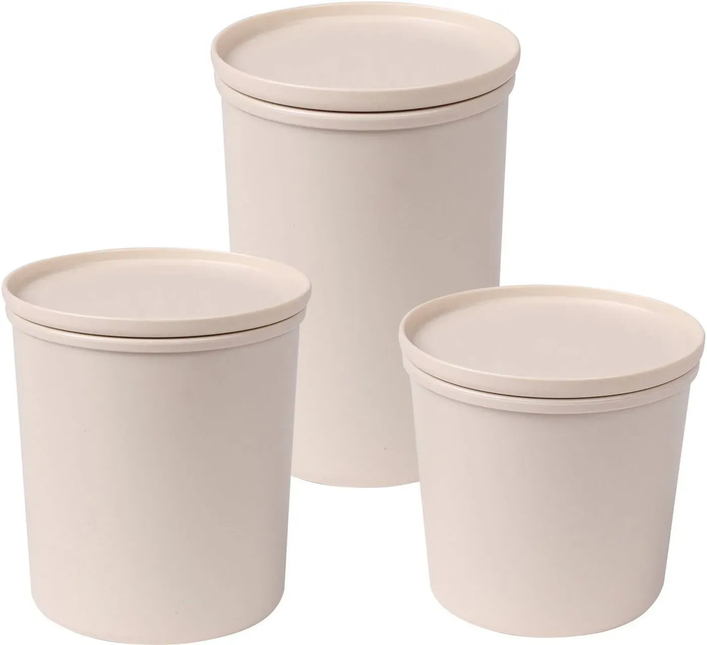 Frischhaltedose rund beige 0,5 l, 0,8 l, 1,0 l 3-teiliges Set