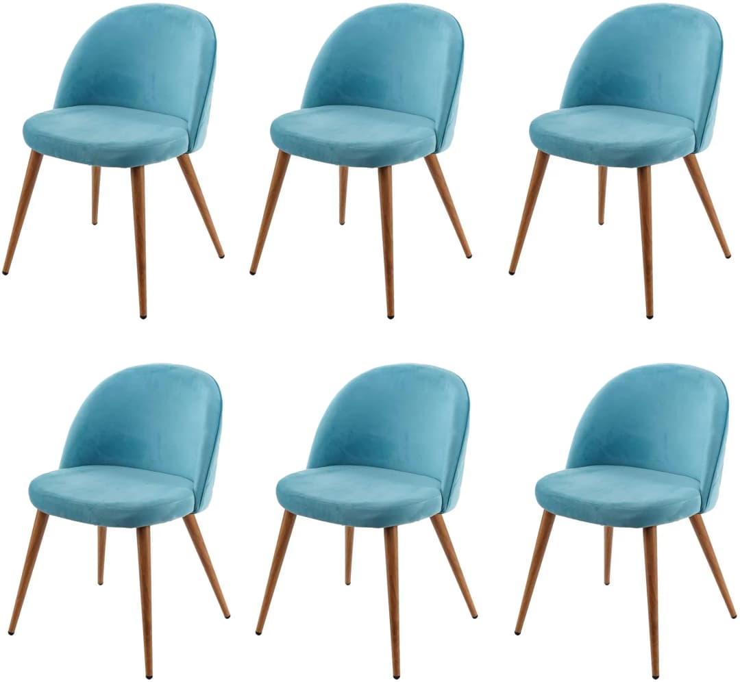 Esszimmerstuhl D53 Samt türkis 6er Set