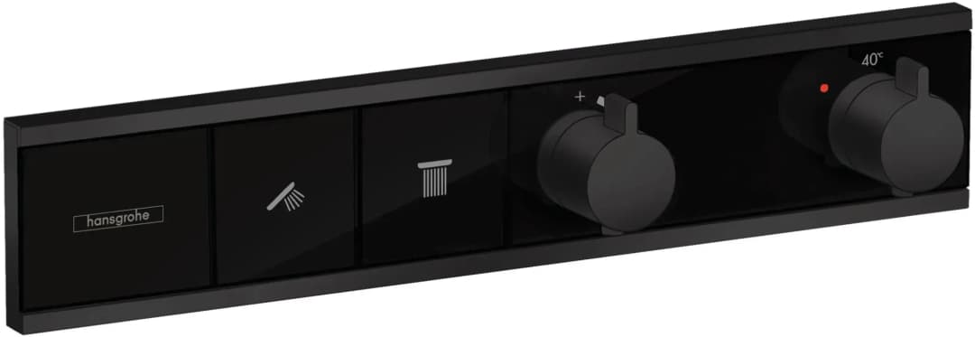 RainSelect Duschthermostat Unterputz für 2 Verbraucher Mattschwarz 15380670