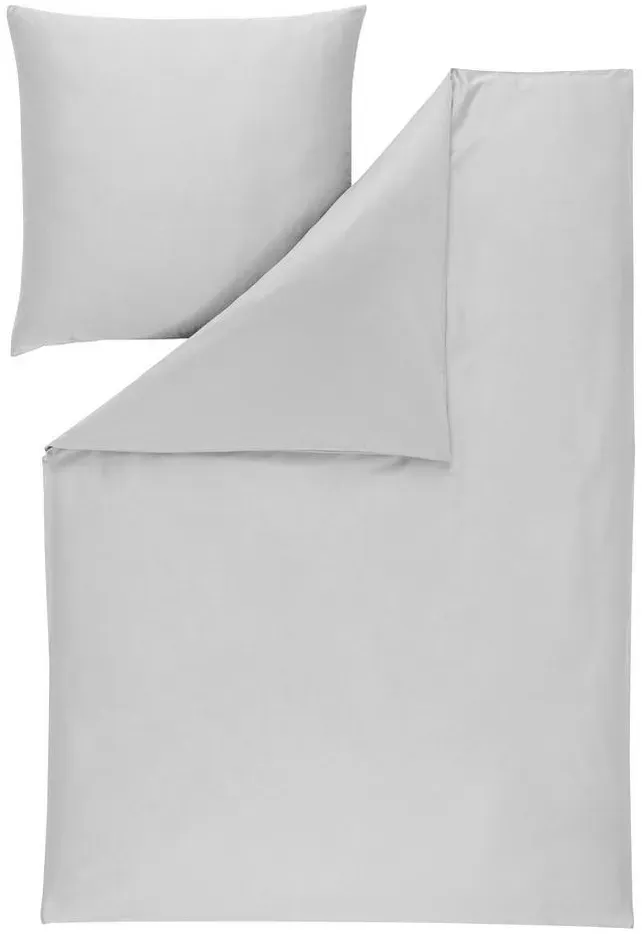 Valetta Unifarben Baumwolle Grau 155 x 220 cm + 2 x 80 x 80 cm