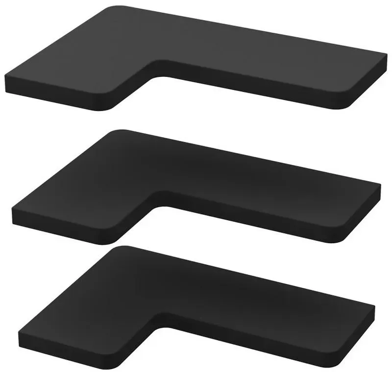Eckregal Curva 40,5 x 2,5 x 28,5 cm Schwarz