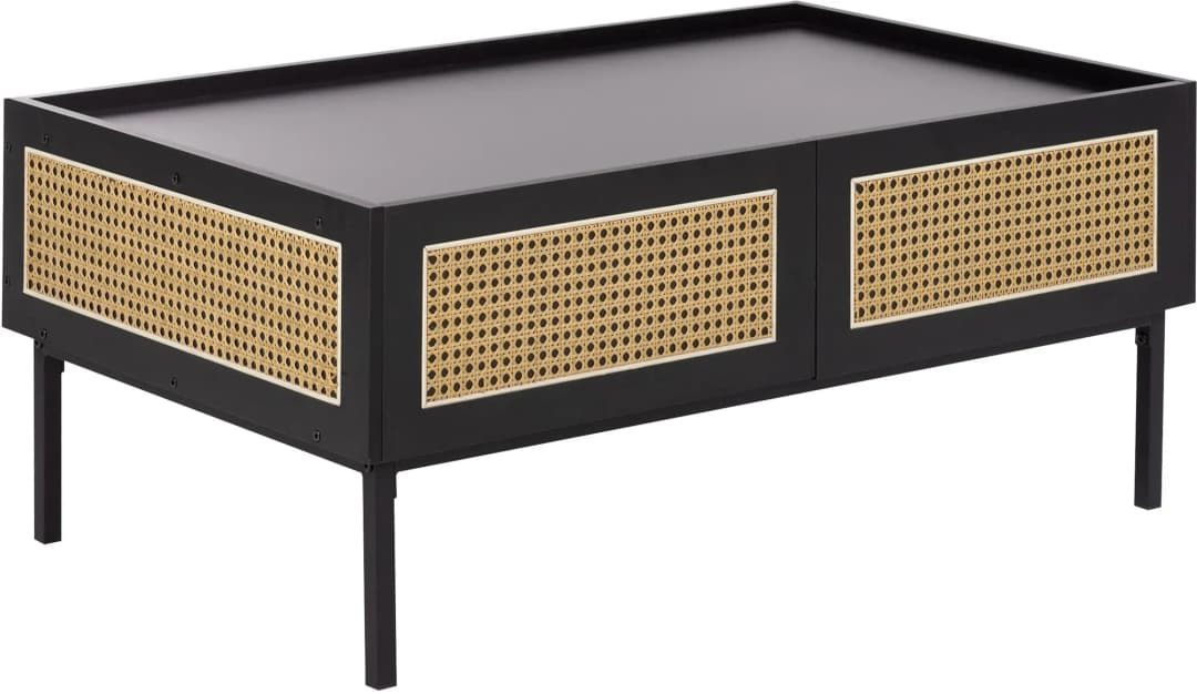 Cullen Schwarz Rattan 100 x 57 x 42 cm
