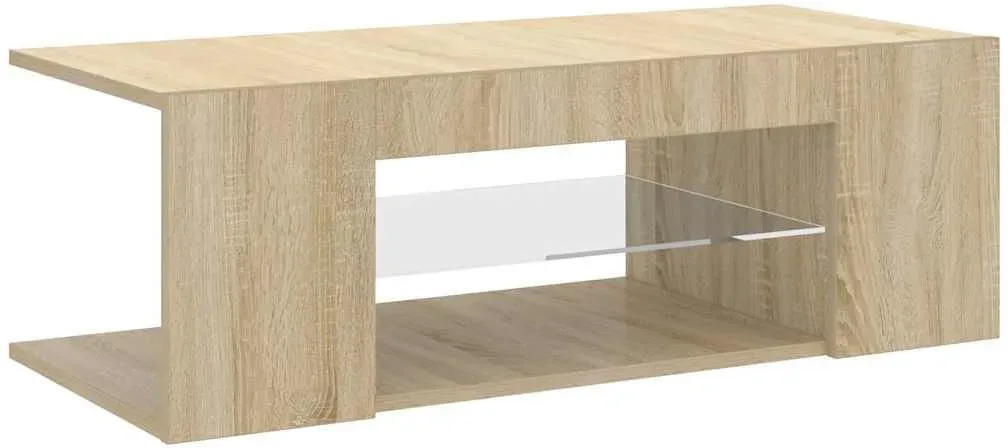 TV-Schrank mit LED-Leuchten Sonoma-Eiche 90x39x30 cm Braun Holz