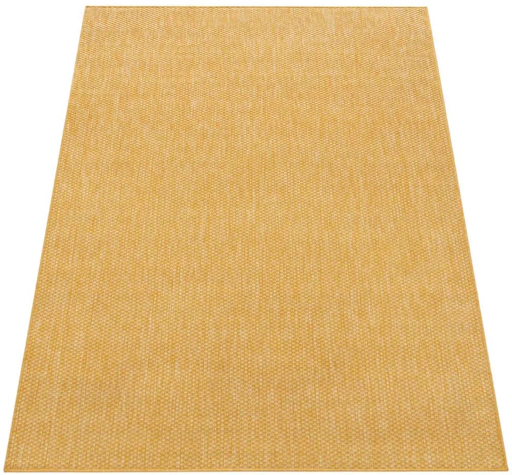 Unifarben Kurzflorteppich 80 x 150 cm Gelb