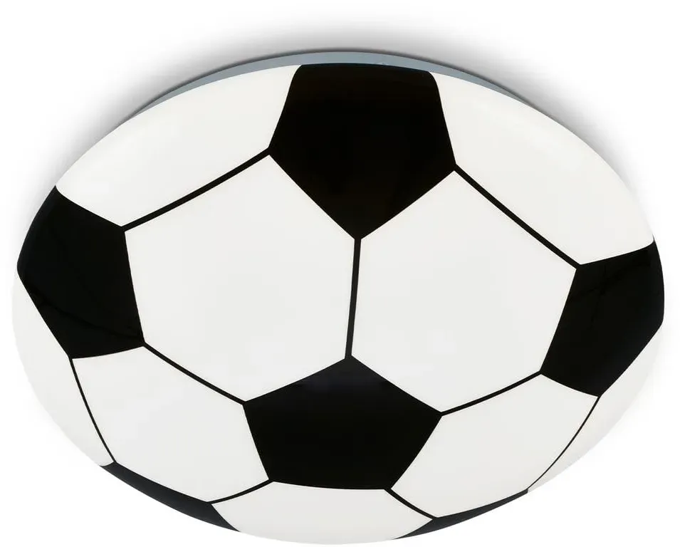Brilo LED Deckenleuchte Soccer Neutralweiß Fußball Motiv 27,5 cm Weiß-Schwarz