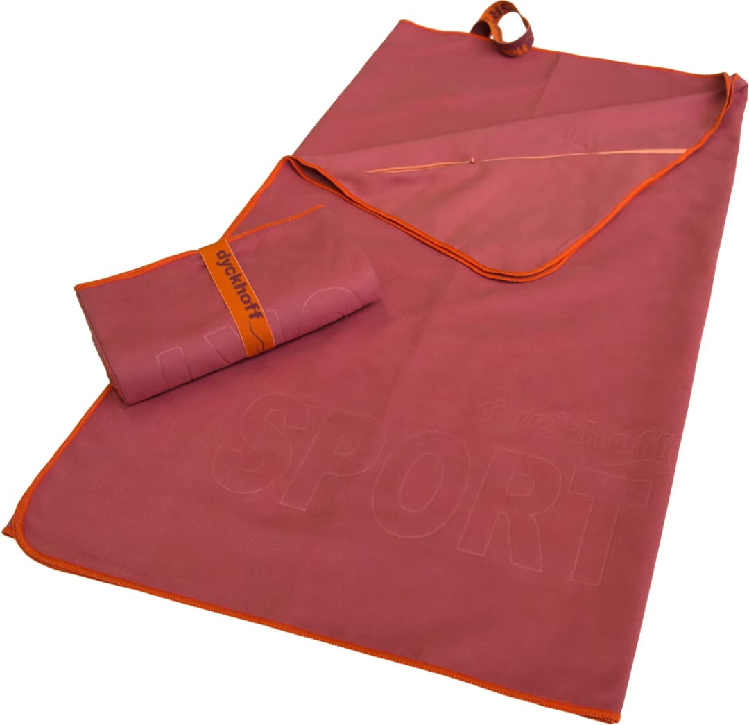Mikrofaser Handtuch mit Reißverschluss 80 x 180 cm marsala