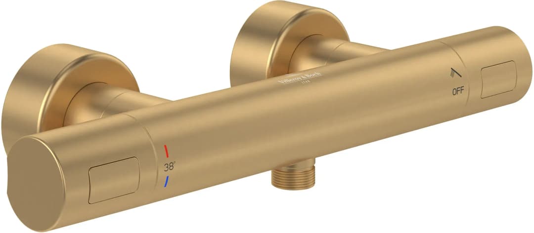 Universal Duschthermostat rund für 1 Verbraucher gebürstet Gold TVS00001700076