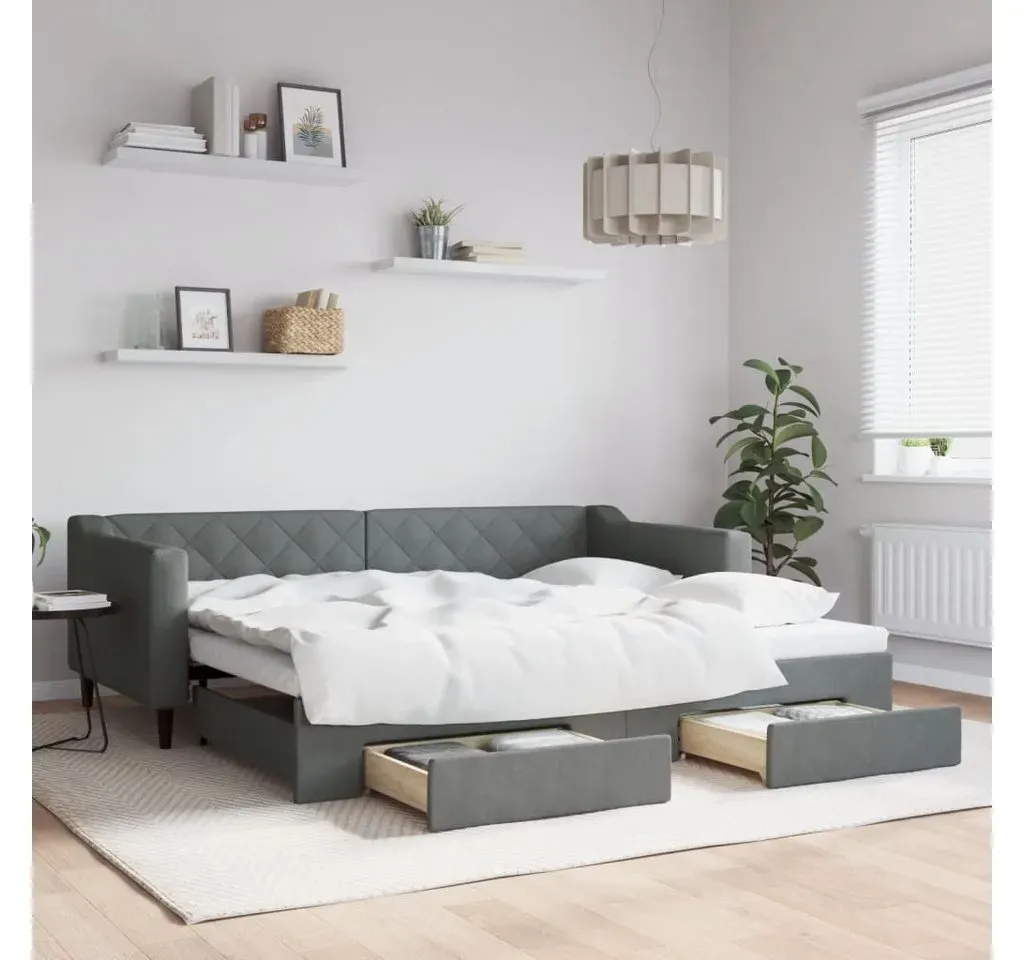 Tagesbett 90 x 200 cm Dunkelgrau