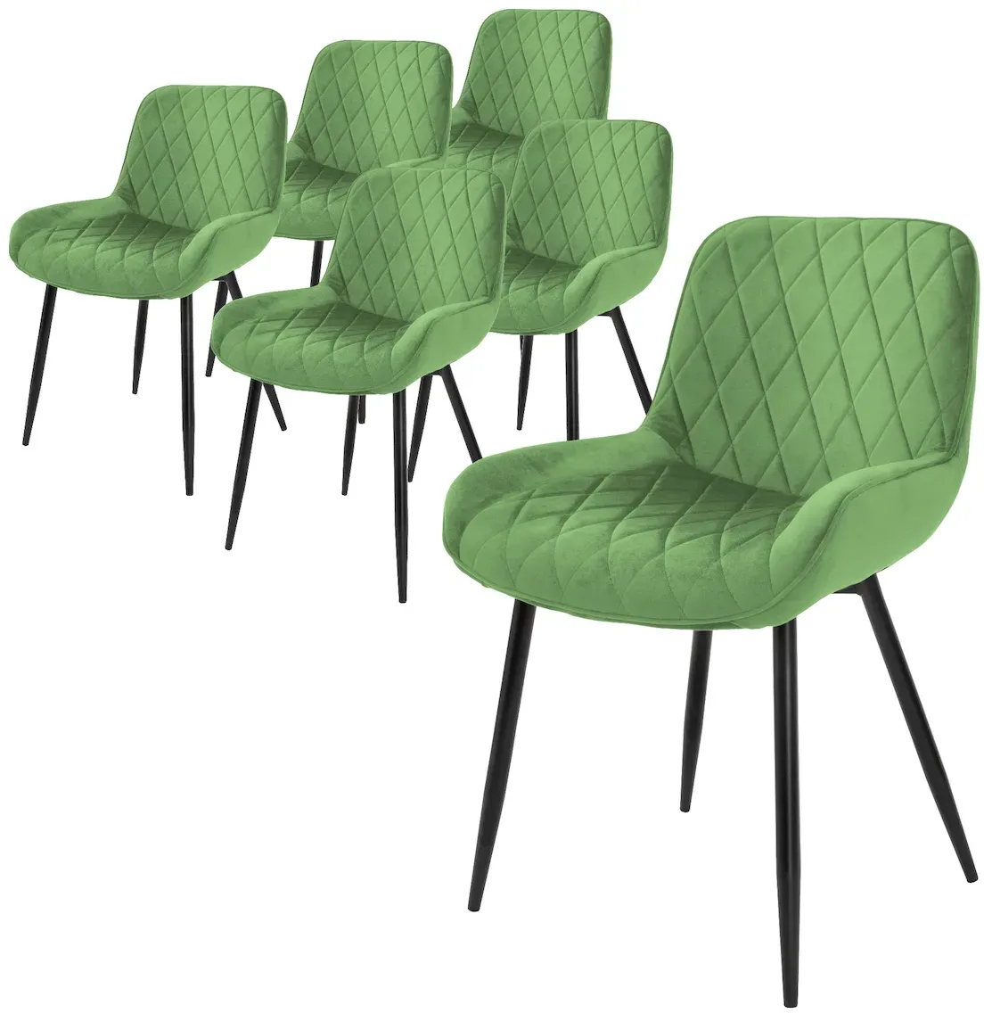 Esszimmerstuhl Salbei Samt 6er Set