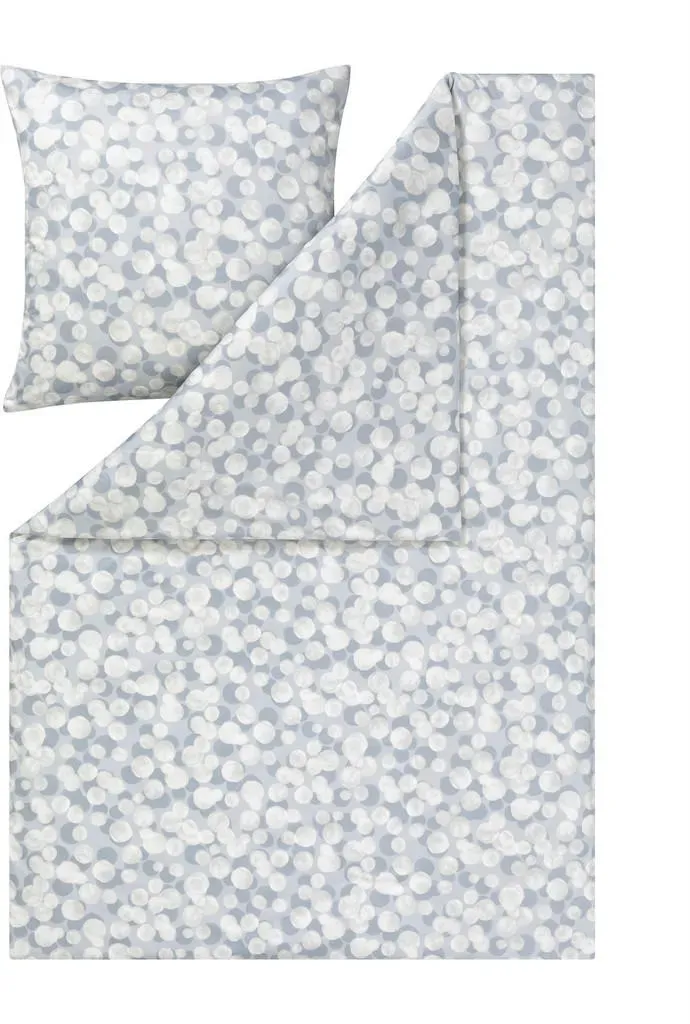 Maja Mako-Interlock-Jersey Blau/Grau 155 x 220 cm + 80 x 80 cm
