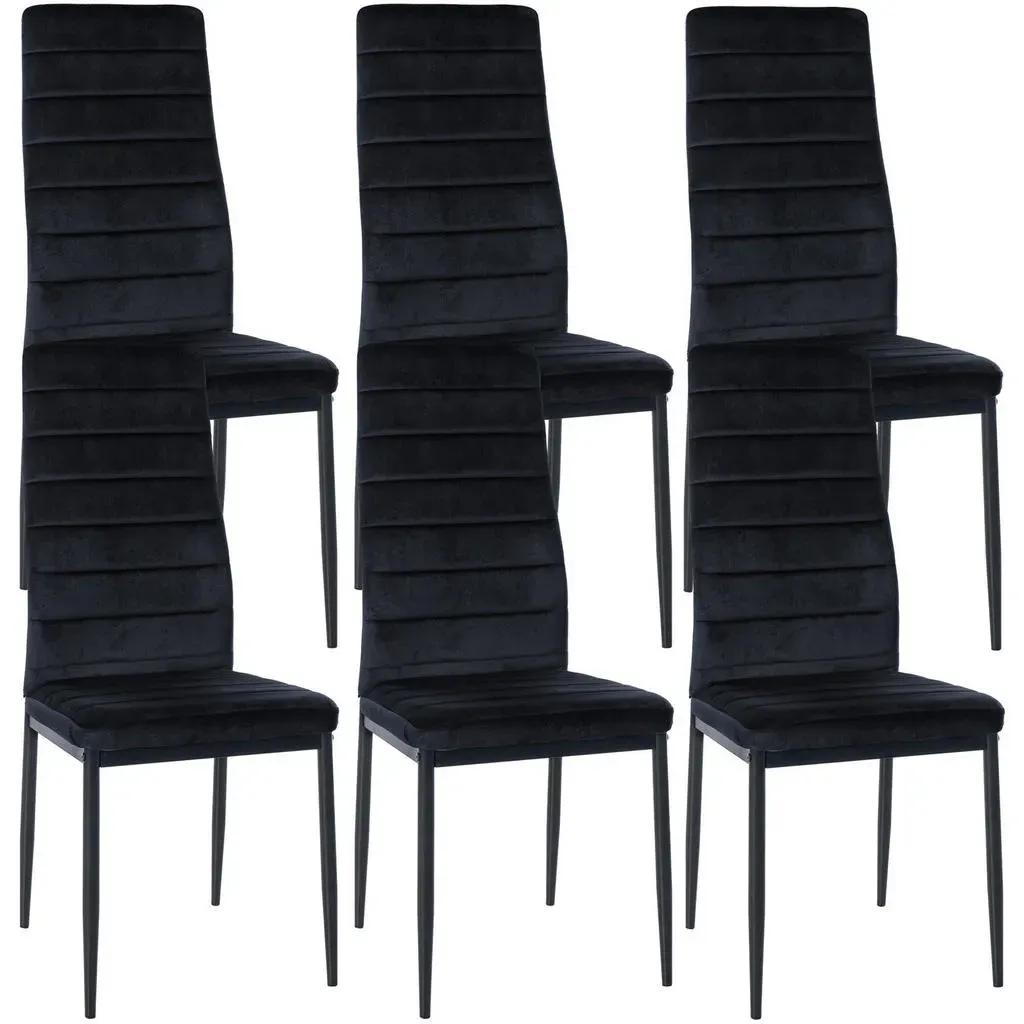 Esszimmerstuhl Mayfair Kunstleder schwarz 6er Set