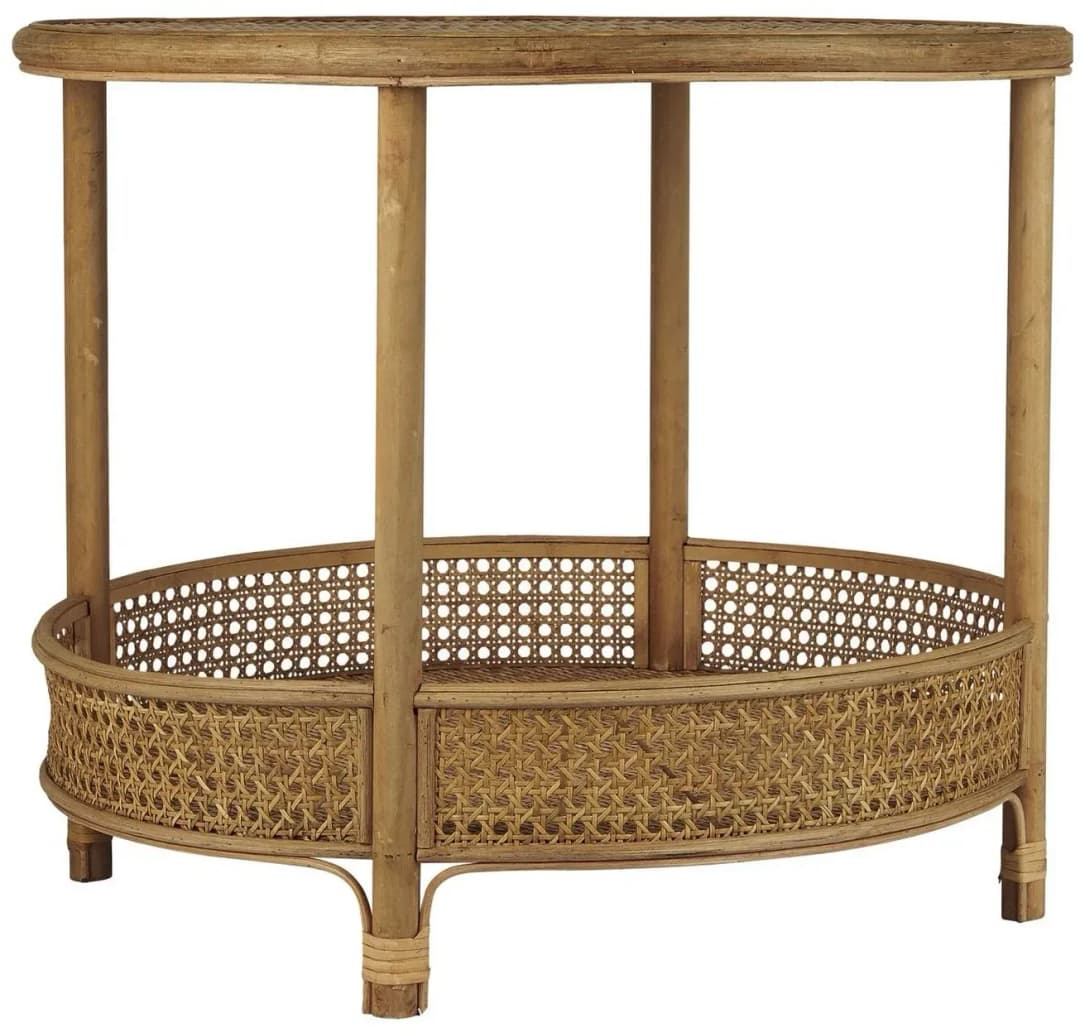 Runder Beistelltisch Braun Rattan 50,5 x 59 cm