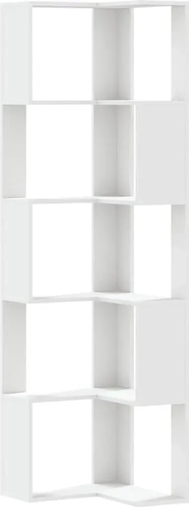 Eck-Bücherregal 5 Böden 50 x 50 x 179 cm Weiß