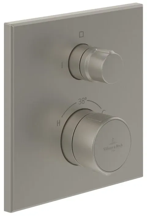 Universal Taps & Fittings Duschthermostat eckig für 1 Verbraucher Brushed Nickel Matt TVS00003700064