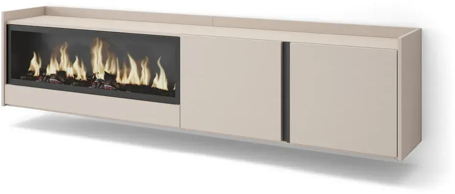 Lowboard 212x50 cm Beige Holzwerkstoff