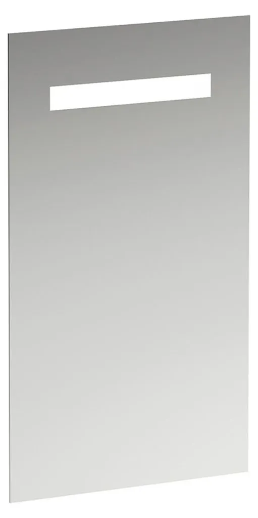 Leelo Spiegel mit integrierter horizontaler LED-Beleuchtung, Aluminiumrahmen, 450 mm, Version für externen Lichtschalter, H4476119501441