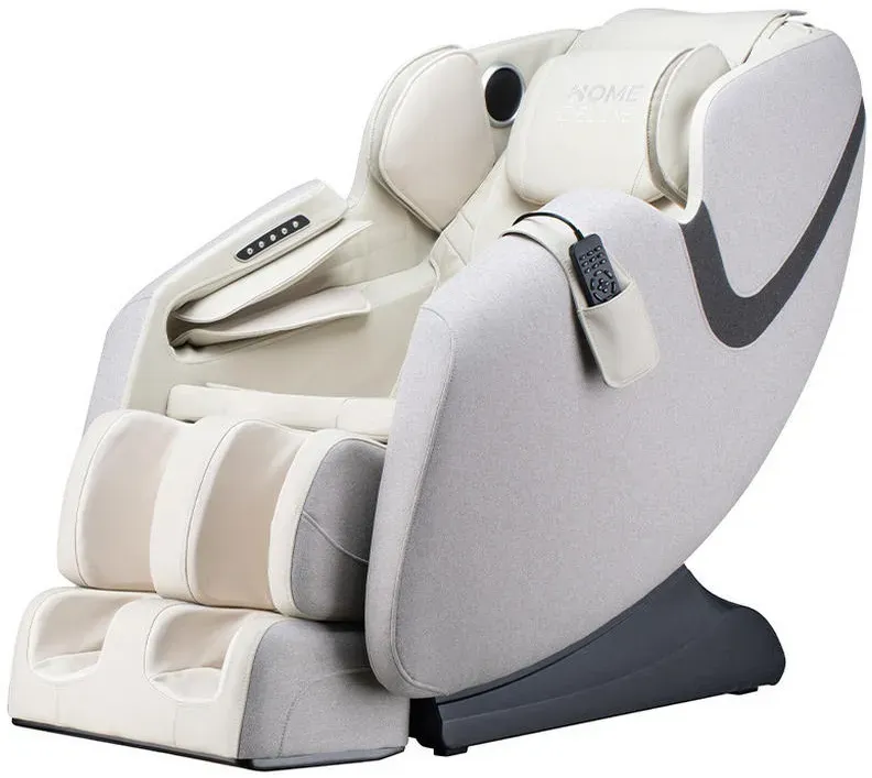 Massagesessel MARINO Textilpolsterung 73,5 x 135,4 x 103 cm Hellgrau mit 6 Massageprogrammen
