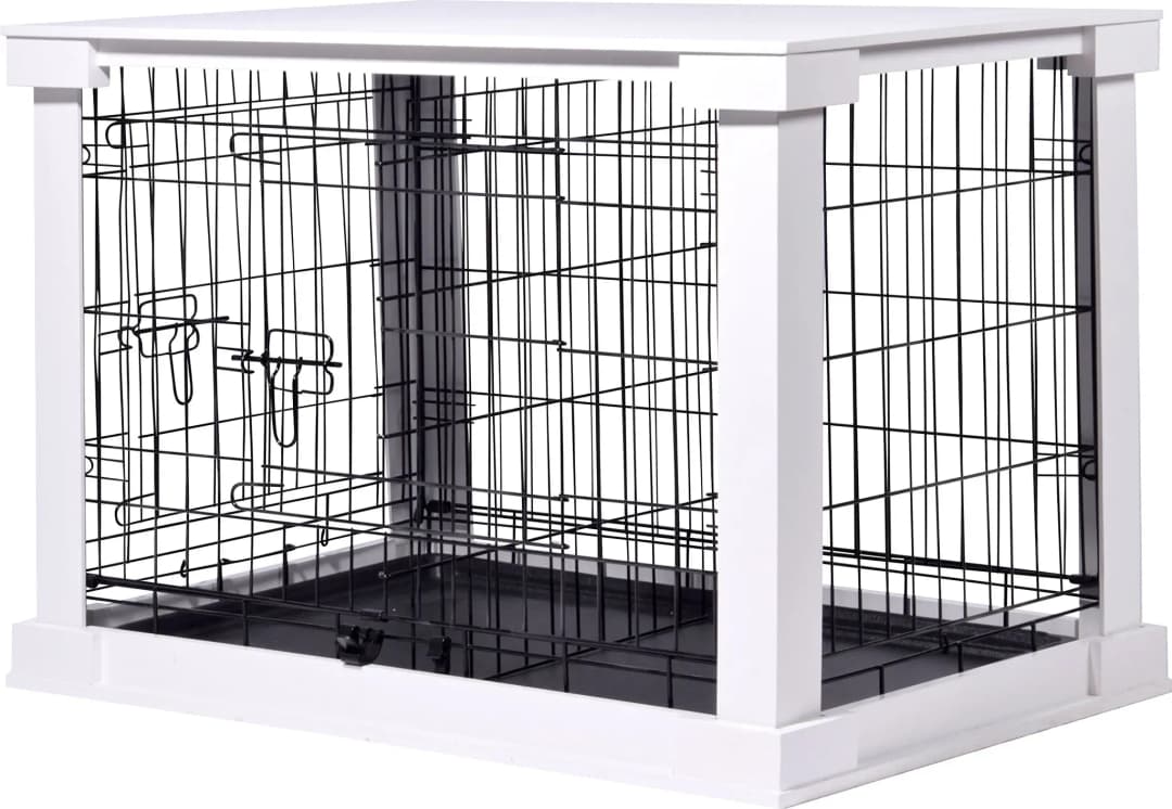 Hundebox Indoor mit Tischoberfläche 83 x 55 x 59 cm Weiß
