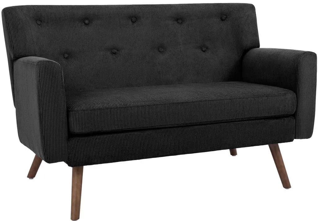 Sofa Cord 2-Sitzer Schwarz