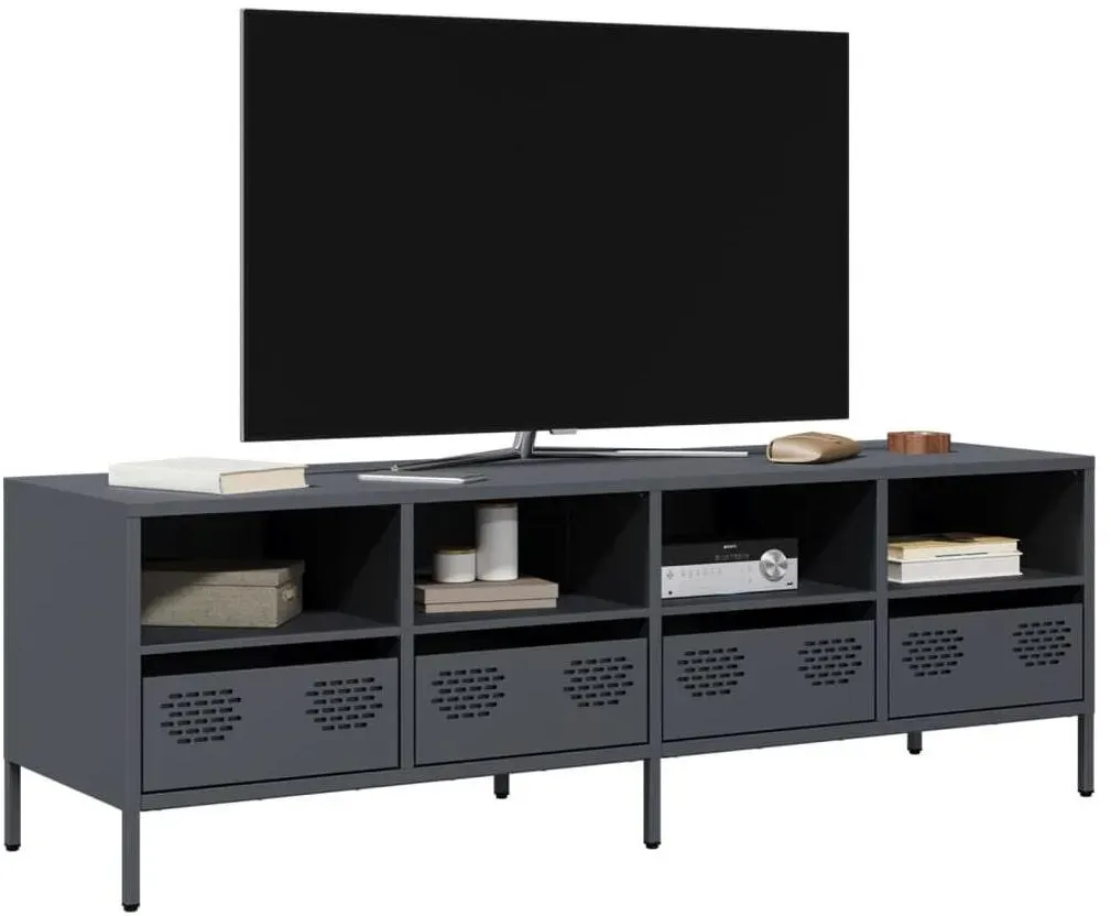 TV-Schrank 135x39x43,5 cm Anthrazit Kaltgewalzter Stahl