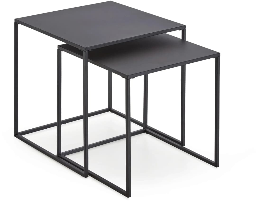 Couchtisch 2er Set Schwarz 38 x 41 x 38 cm