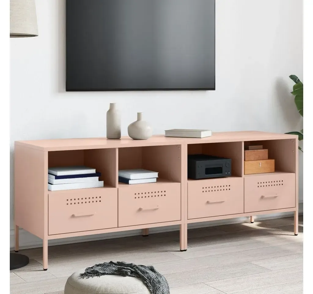 TV-Schränke 2 Stk. 68x39x50,5 cm Rosa Stahl