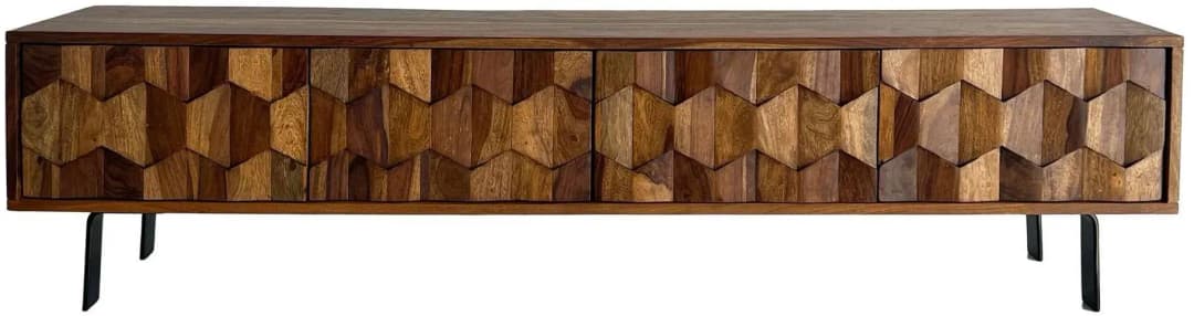TV Board Lowboard 160 x 35 x 40 cm Braun/Massivholz