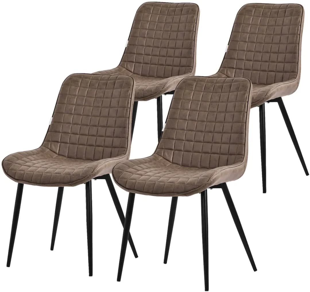 Esszimmerstuhl Kunstleder Braun 4er Set