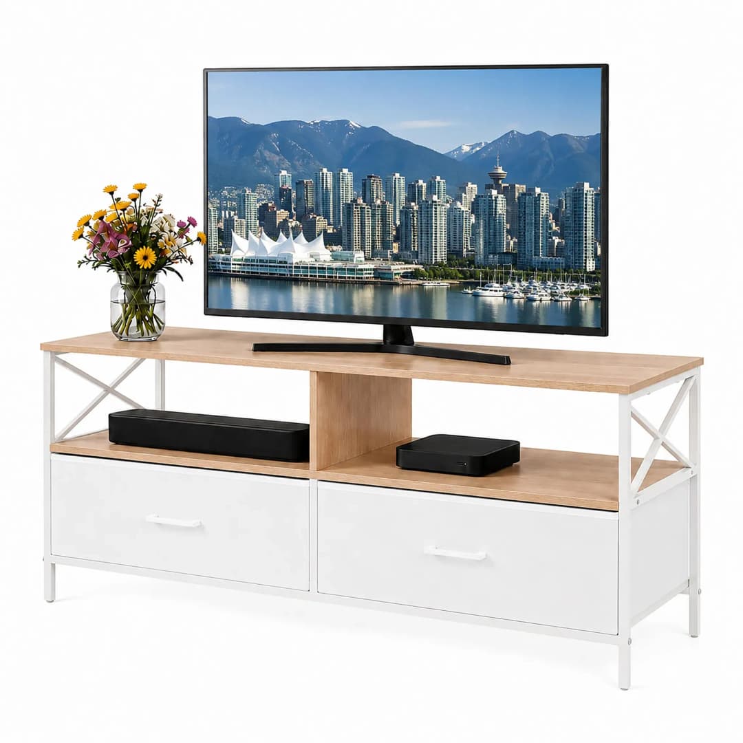 TV-Lowboard 120 cm Mehrfarbig MDF/Metall
