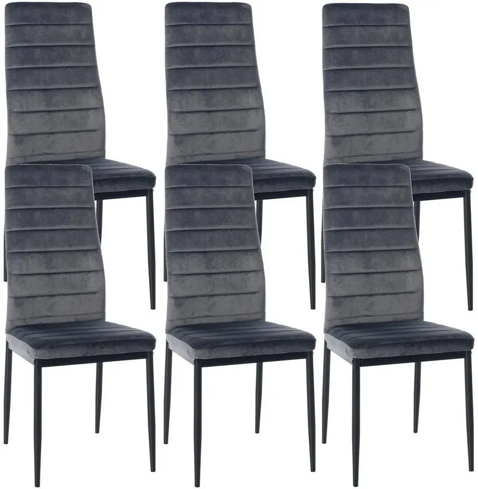 Esszimmerstuhl Mayfair Kunstleder grau 6er Set