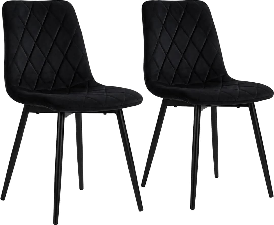 Esszimmerstuhl Samt schwarz 2er Set