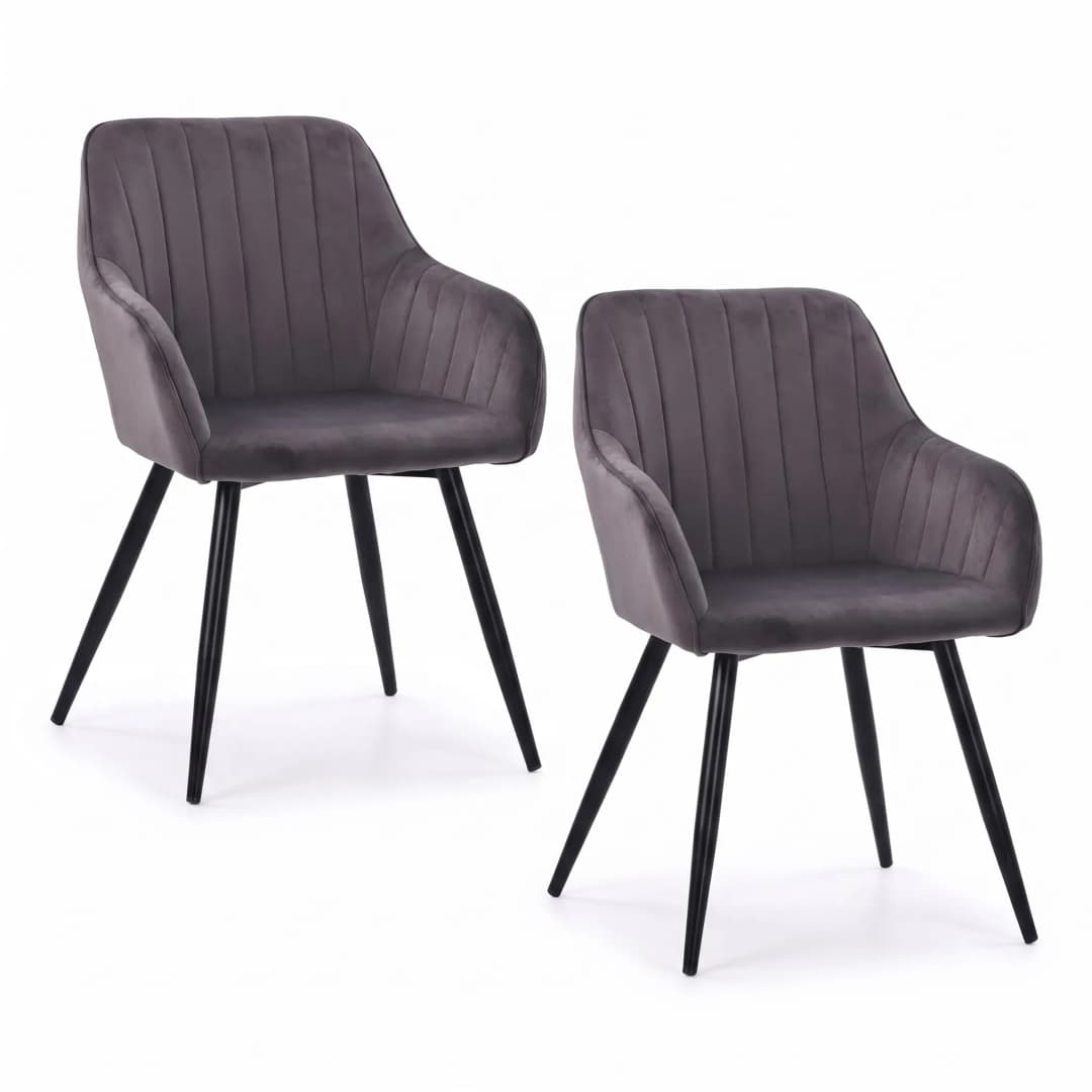 Esszimmerstuhl Samt Schwarz 2er Set