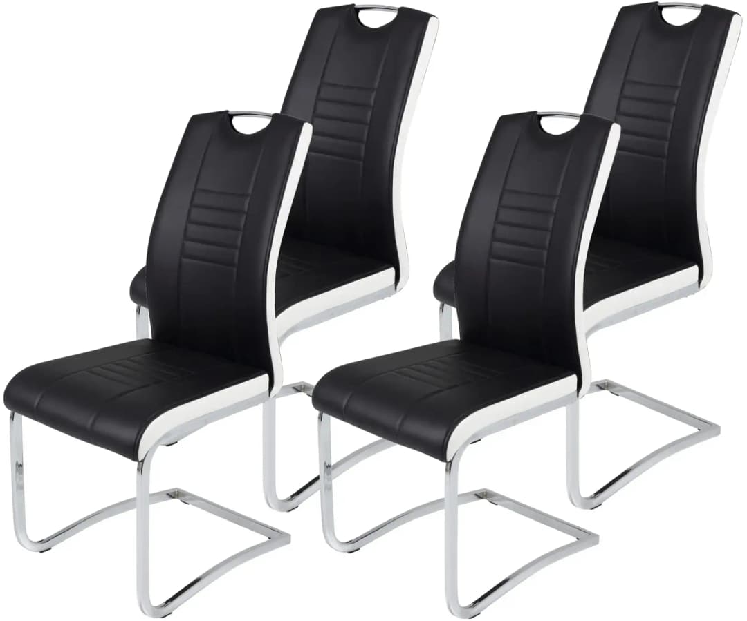 Schwingstuhl Tabea Kunstleder schwarz/weiß 4er Set