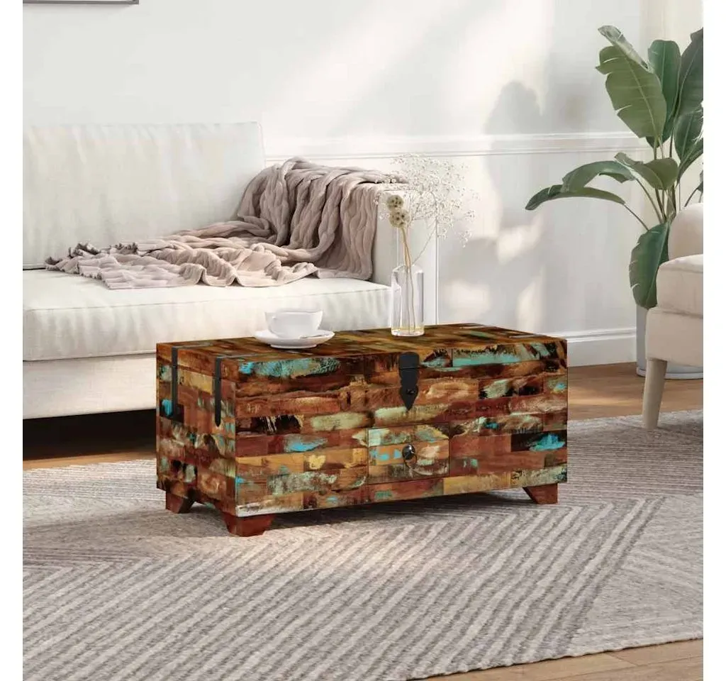 Couchtisch Truhe Braun Altholz 80 x 40 x 35 cm