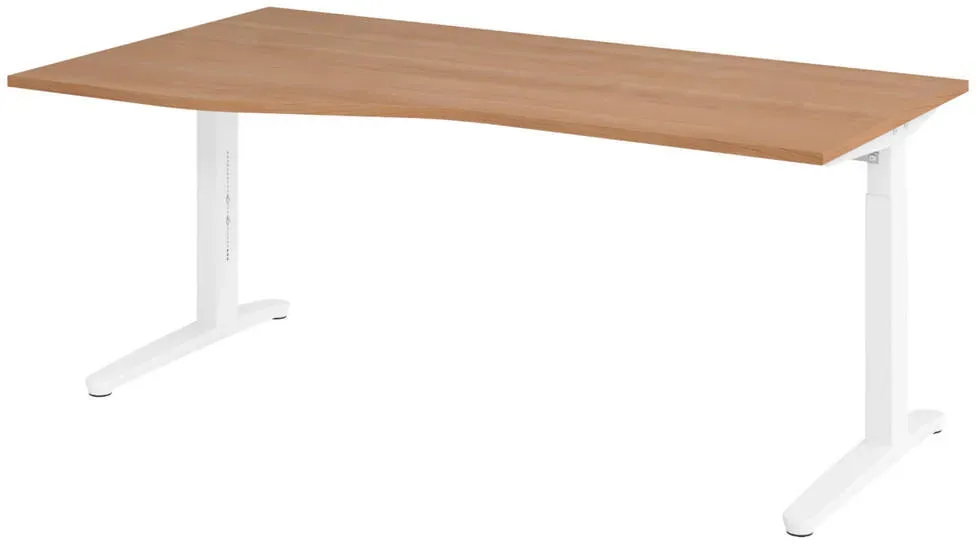 Büroschreibtisch Nussbaum / Weiß