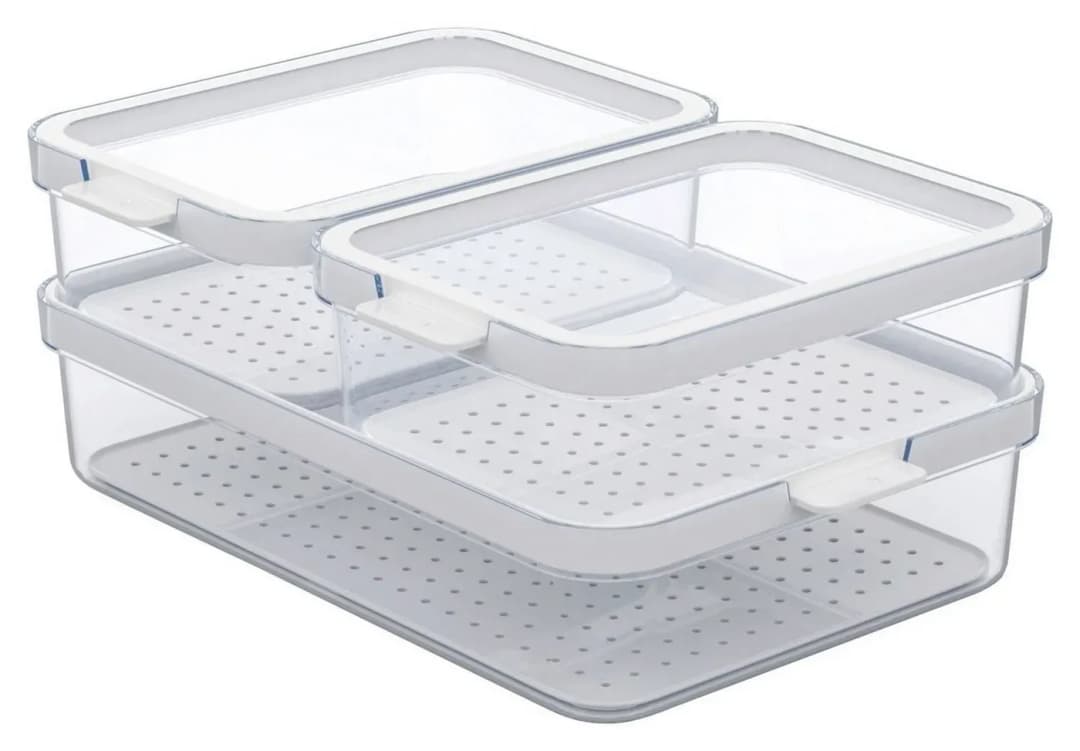 Frischhaltedose transparent 28,4 x 20 x 12 cm 2,6 l 3-teiliges Set