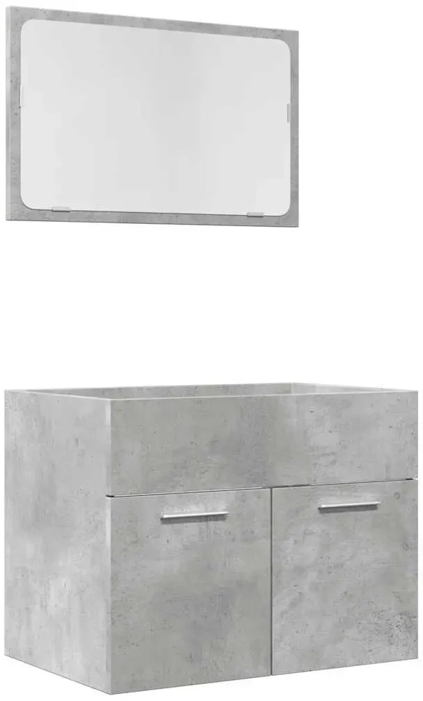 Badmöbel-Set Betongrau 2-tlg. Grau