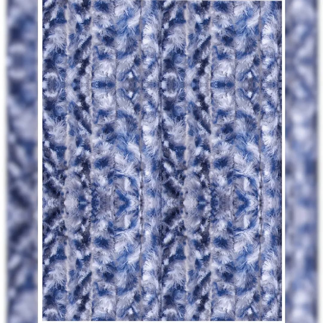 Flauschvorhang Ösen 120 x 200 cm Blau/Silber 1 St