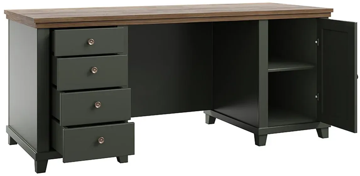 Schreibtisch Martin 70 x 0 cm Grün/Holzoptik