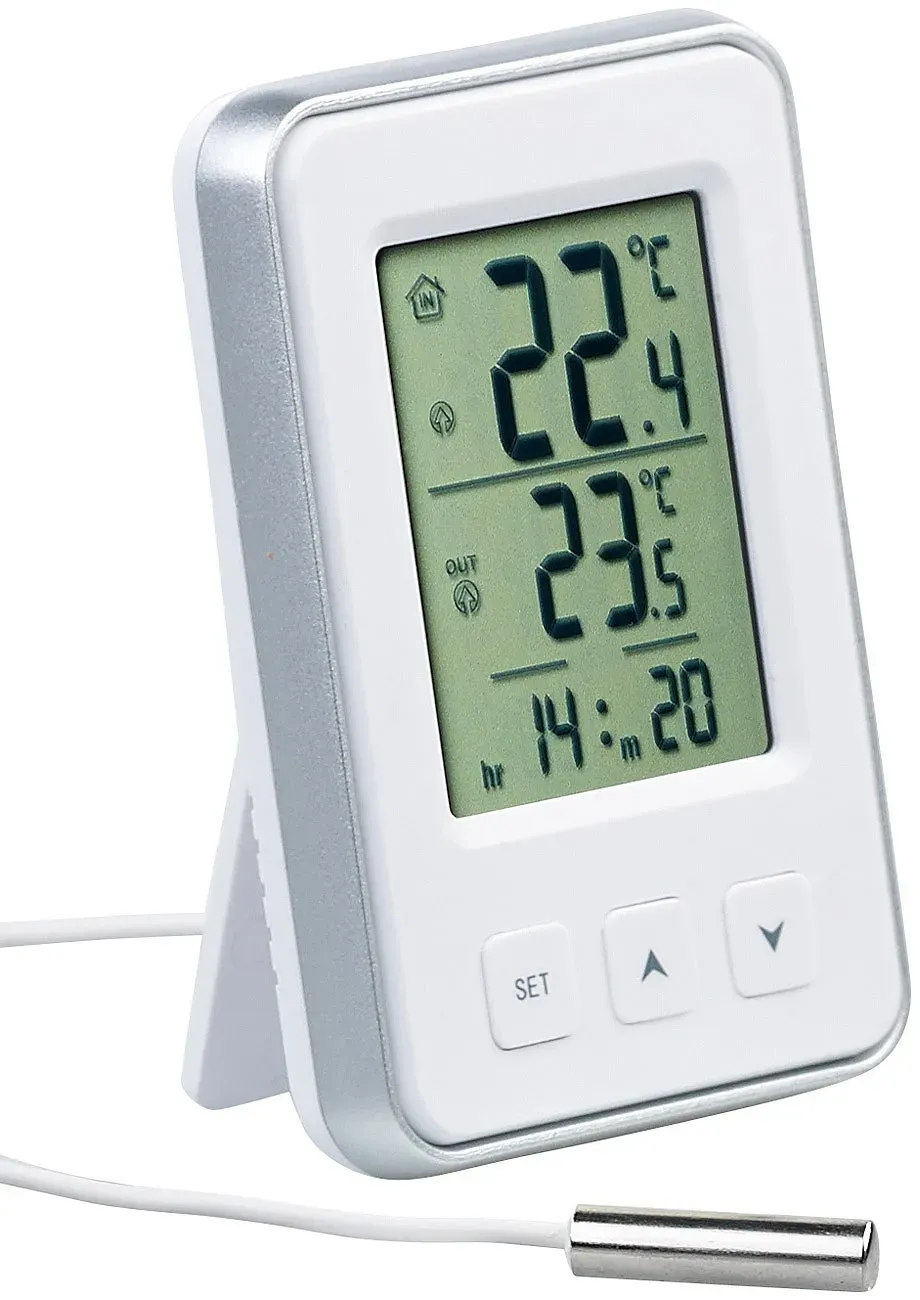 Digitales Innen- und Außen-Thermometer Beige