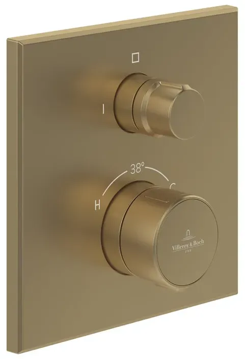 Universal Taps & Fittings Duschthermostat eckig für 1 Verbraucher Brushed Gold TVS00003700076